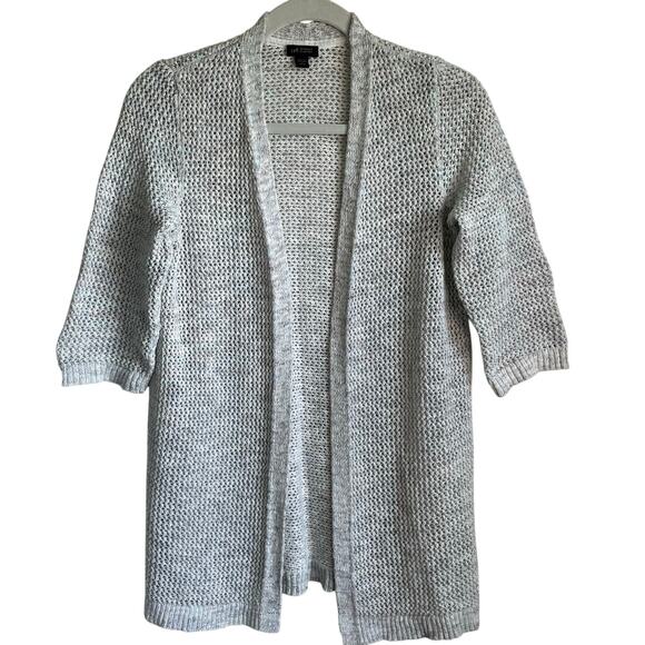 J Jill Wearever Sweaters - J. Jill Wearever Open Front Cardigan Knit Sweater Sz SP Open Weave 3/4 Sleeves
